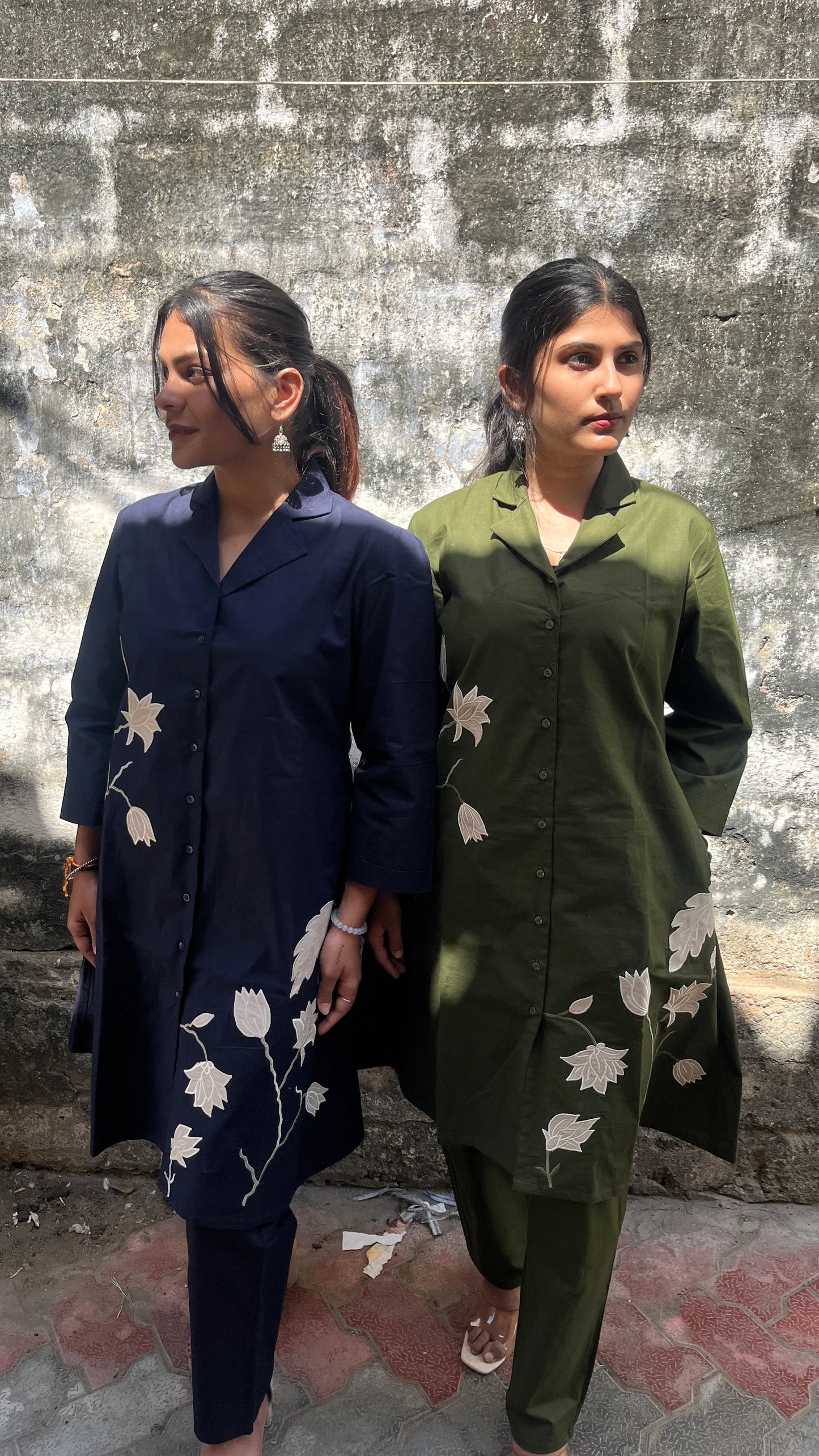 Cotton shirt kurta and pant set for women

