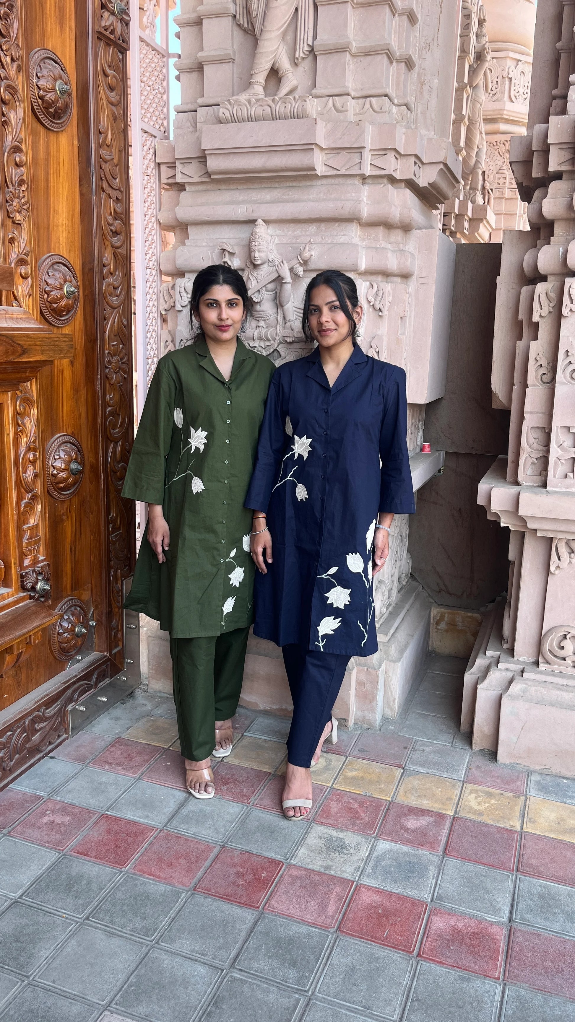 Cotton shirt kurta and pant set for women

